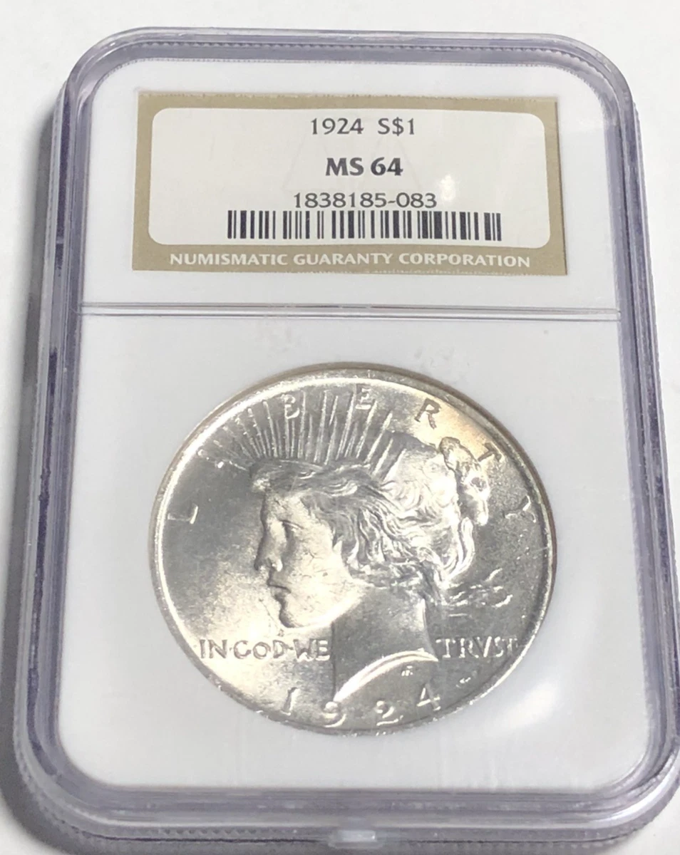 MS 64 Graded 1924 Year Peace Dollars (1921-1935) for sale | eBay