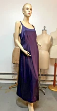Vintage J Peterman Damsom Plum Silk Charmeuse Sheath Slip Dress Size 10 Bust 36
