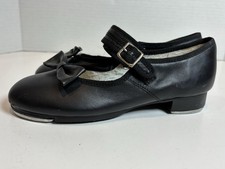 Capezio Girls Mary Jane Tap Shoes Size 2M Black Leather or Patent PVC Dance Shoe