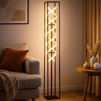 Stehleuchte Stehlampe Wohnzimmerlampe Schwarz Gold Touchdimmer Led Cct H 135 Cm
