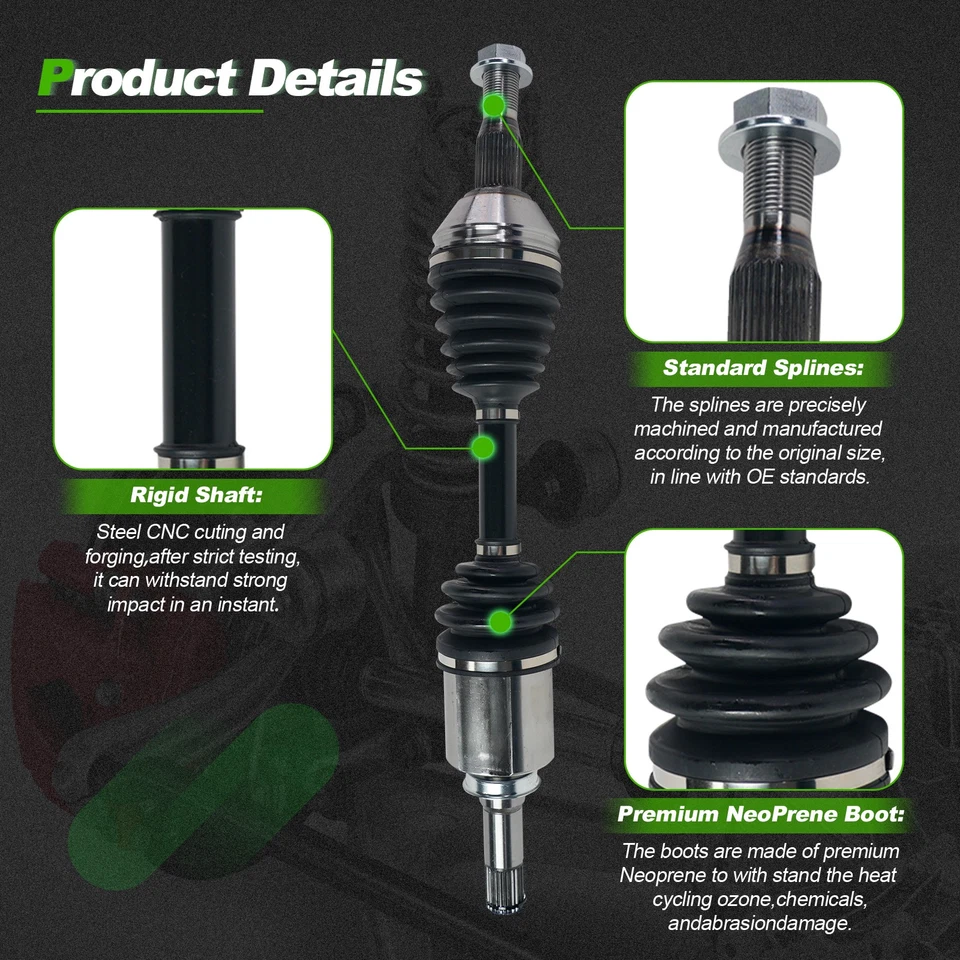 Conjunto de eje delantero CV izquierdo derecho para Chevrolet Impala Limited V6 2012-2016 3,6 L Foto 3 de 4