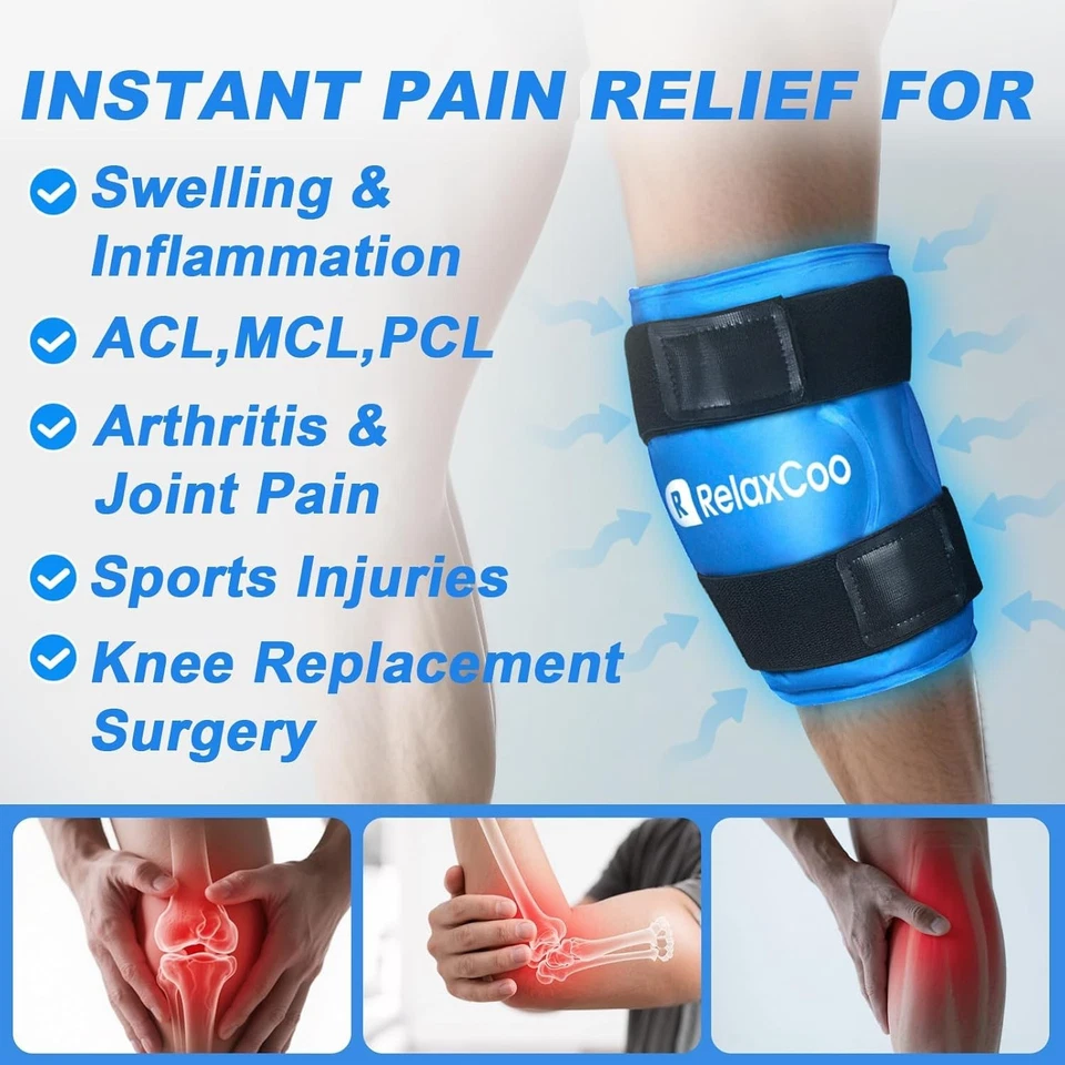 XXL Knee Ice Pack Wrap around Entire Knee after Surgery, Reusable Gel Ice Pack f - Image 2 of 4