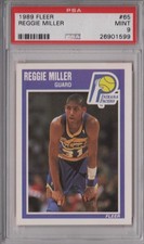 Reggie Miller 1989 Fleer PSA 9 Mint Graded Card Indiana Pacers HOF #65