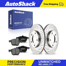 Front Drilled Slotted Brake Rotors Premium Ceramic Pads for Mazda 3 5 2.3L