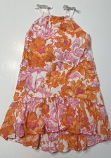 Janie and Jack Girls Size 5 Coral Orange Pink Sun Sleeveless Dress
