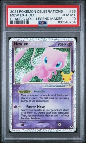 PSA 10Mew ex Holo 88/92 Gem Mint Classic Collection  2021 Pokemon Celebrations