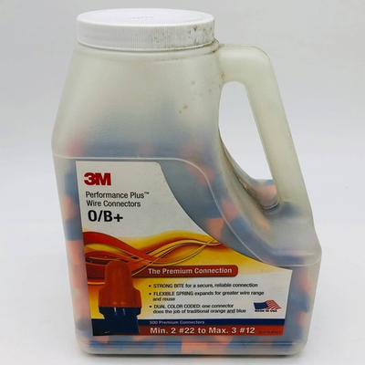 #ad 3M 7000133222 Performance Plus O B Wire Connectors Orange Blue 500 Jug $53.00