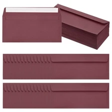 100 Pack Wine Red #10 Business Envelopes, Letter Size Envelopes