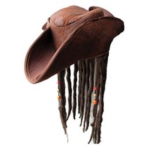 Karibik Jack Sparrow Faschingshut Mit Haaren Und Perlen