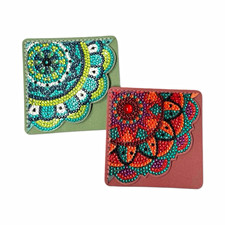 Diamond Art Multicolor Faux Leather Corner Bookmarks- Set of 2