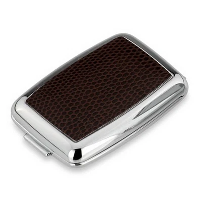 H.BAUER JUN. Pillendose klein Pillenbox eckig Tablettenbox verchromt 2 Fächer 6.5 x 3.5 cm