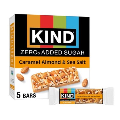 Zero Added Sugar Caramel Almond Sea Salt Snack Bars 5 Count 5g Protein 43393
