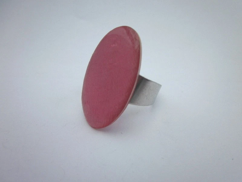 Toller Ring mit "Rose" Oval elegant Capiz Muschel in Harz Culture Mix - Bild 1 von 2