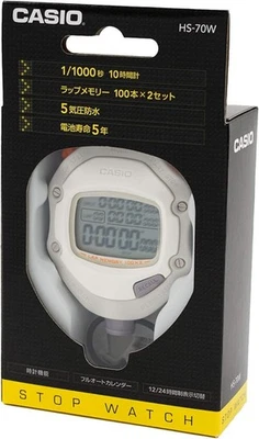 Casio Stop Watch HS-70W-8JH Waterproof Sports Stopwatch HS-70W White Japan New - Image 1 of 4