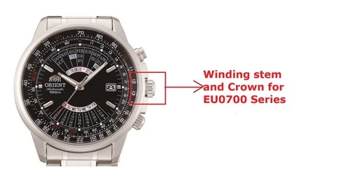 Original Orient watch Genuine main Crown and Stem 38-0449S for FEU07005B series