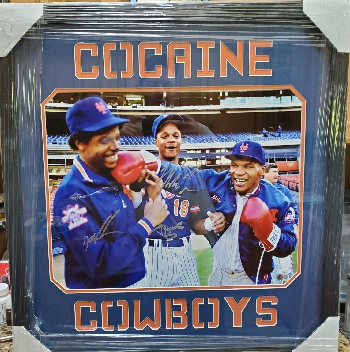 NICE Framed & Matted Autograph Mets Mike Tyson Gooden