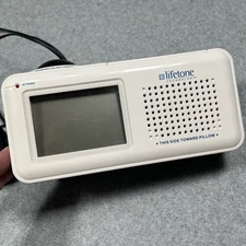 Lifetone HLAC151 White Bedside Vibrating Fire Alarm & Clock TESTED