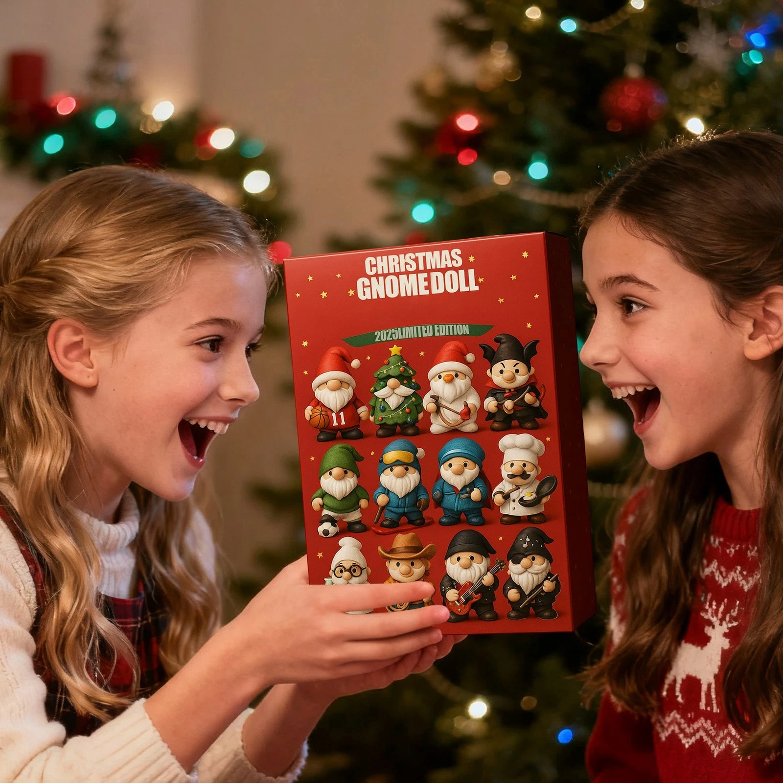 2025 Gnome Acrylic Advent Calendar Christmas Countdown 24 Days Home Decor