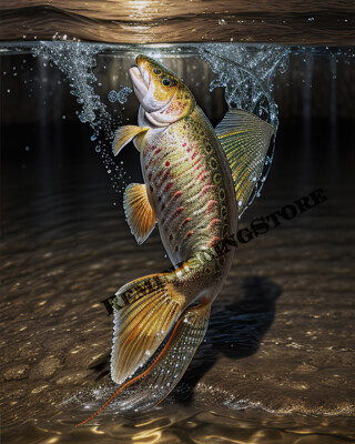 Kern River trout (Salmo irideus gilberti Jordan) Vintage realistic #5 Reprint