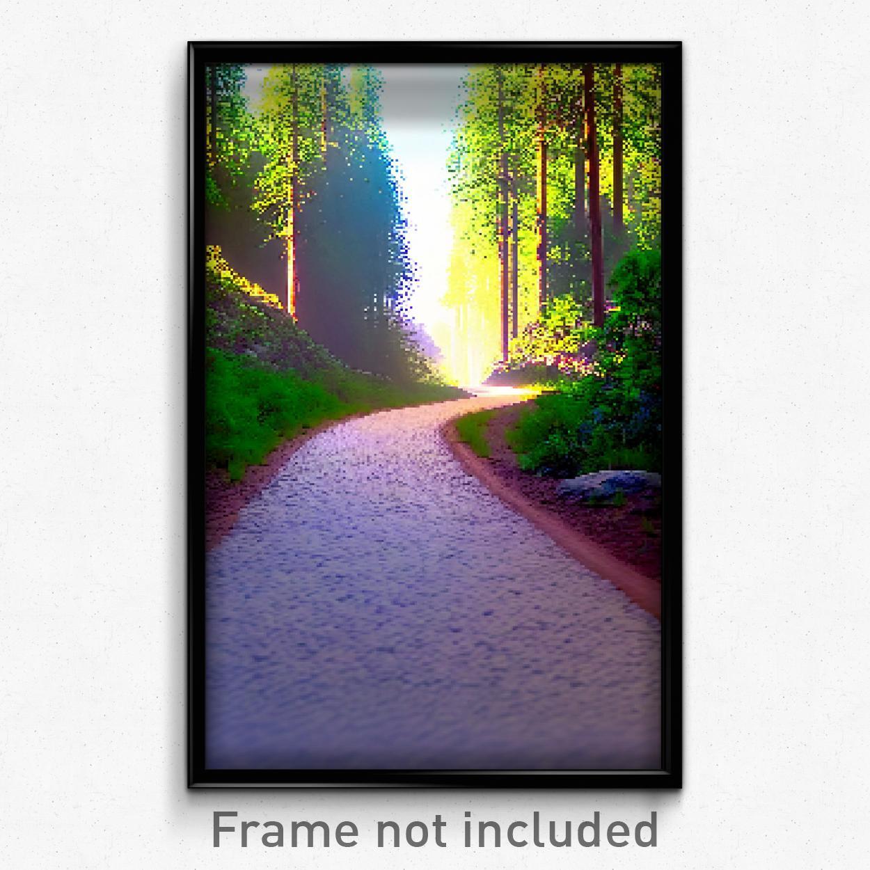 8-Bit Psychedelic Pixel Art Poster - Homely Trail Video Game Print