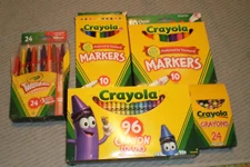 Crayola Crayons and Markers, 96 cryaons, 20 Markers, 24 Twistable Crayons
