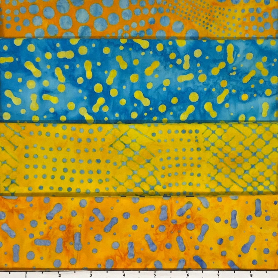 Lot of (4) 1/2 Yard Ombre Batik Sampler Lunn Fabric 100% Cotton Handmade #5 - Image 2 of 4