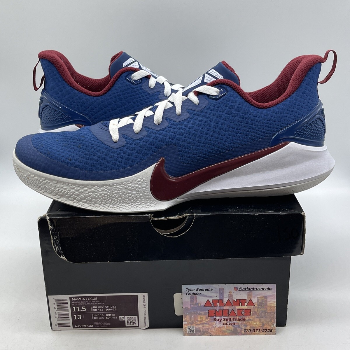 Size Nike Mamba Focus Coastal Blue Red for sale online - Main Image