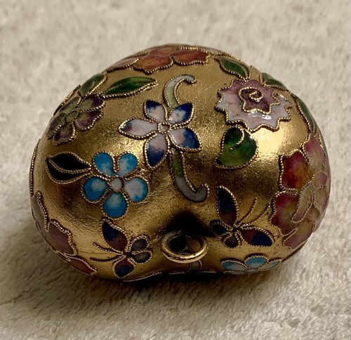Vintage Cloisonne Heart Shaped Ornament - Picture 3 of 5