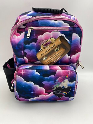 JEVA Start-Up Unicorn Heaven Kinderrucksack mit Turnbeutel Lila 13L