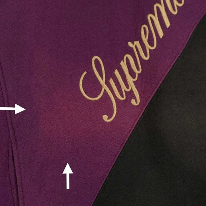 Felpa con cappuccio Supreme 12AW split pullover felpa con cappuccio viola nero usata