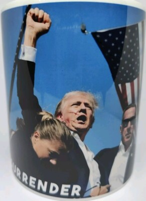 Donald Trump Attempted Attentation MUG Never Surrender All American Hero Fight