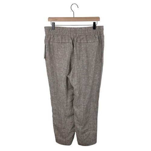NUOVO Athleta Retreat 100% lino pantaloni alla caviglia alti in pirite marrone taglia media - Foto 2 di 7