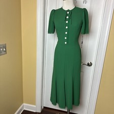 Dolce & Gabbana green button-down cady midi dress Size 38  us 6-8