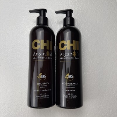 CHI Argan Oil Plus Moringa Oil Shampoo & Conditioner 11.5oz New & Authentic Duo