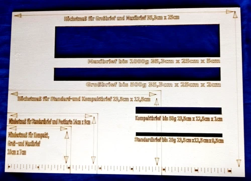 Minkaklecks 1X PORTO BRIEFSCHABLONE POSTSCHABLONE HOLZ B-WARE!