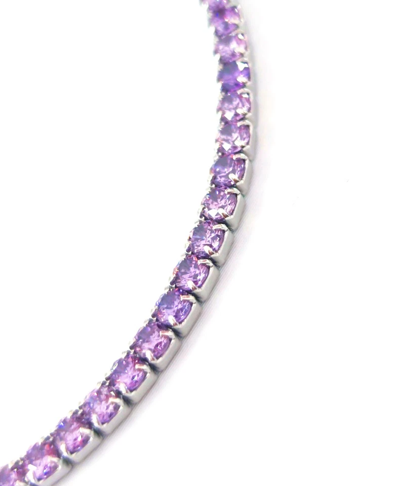 Bracciale Tennis Ametista in Argento 925 rodiato - Rainbow Collection Les Folies - Immagine 4 di 4