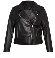 Arna York Nwt 26 Arna Biker Jacket Black Women's All Seasons Faux Leather