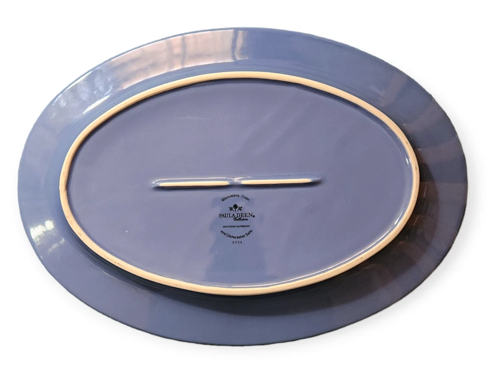 Paula Deen 系列 Southern Gathering Bluebell 椭圆形拼盘 14 x 10 — 第 2/4 张图片
