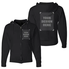 Custom Print Zip Up Hoodie Sweatshirt Full Color Image & Text Design