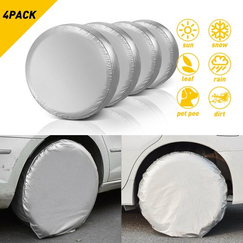 27'' - Universal 29'' Car Tire Cover RV Truck Trailer Camper Spare Wheel Silver