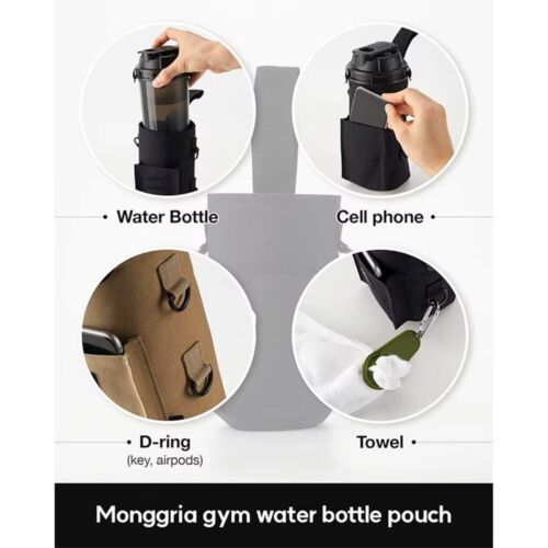 Magnetic Gym Bag Black Portable Unisex Water Bottle Bag International shipping - Picture 7 of 7