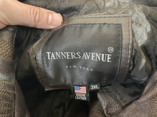 vintage Leather Tanners Avenue money textured jacket sz 3XL hip hop 90s y2k - Picture 2 of 11