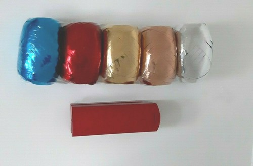 Geschenkband Schleife Ringelband + Bandspleißer Set Eiknäuel Metallic glänzend  - Bild 4 von 7
