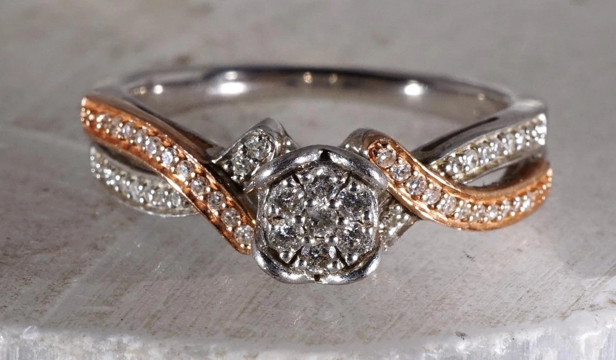 Two tone rose gold engagement best sale rings