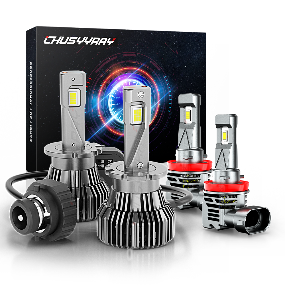 D2S+H11 Combo Front 4x LED Headlight High/Low Beam LED Fog Light