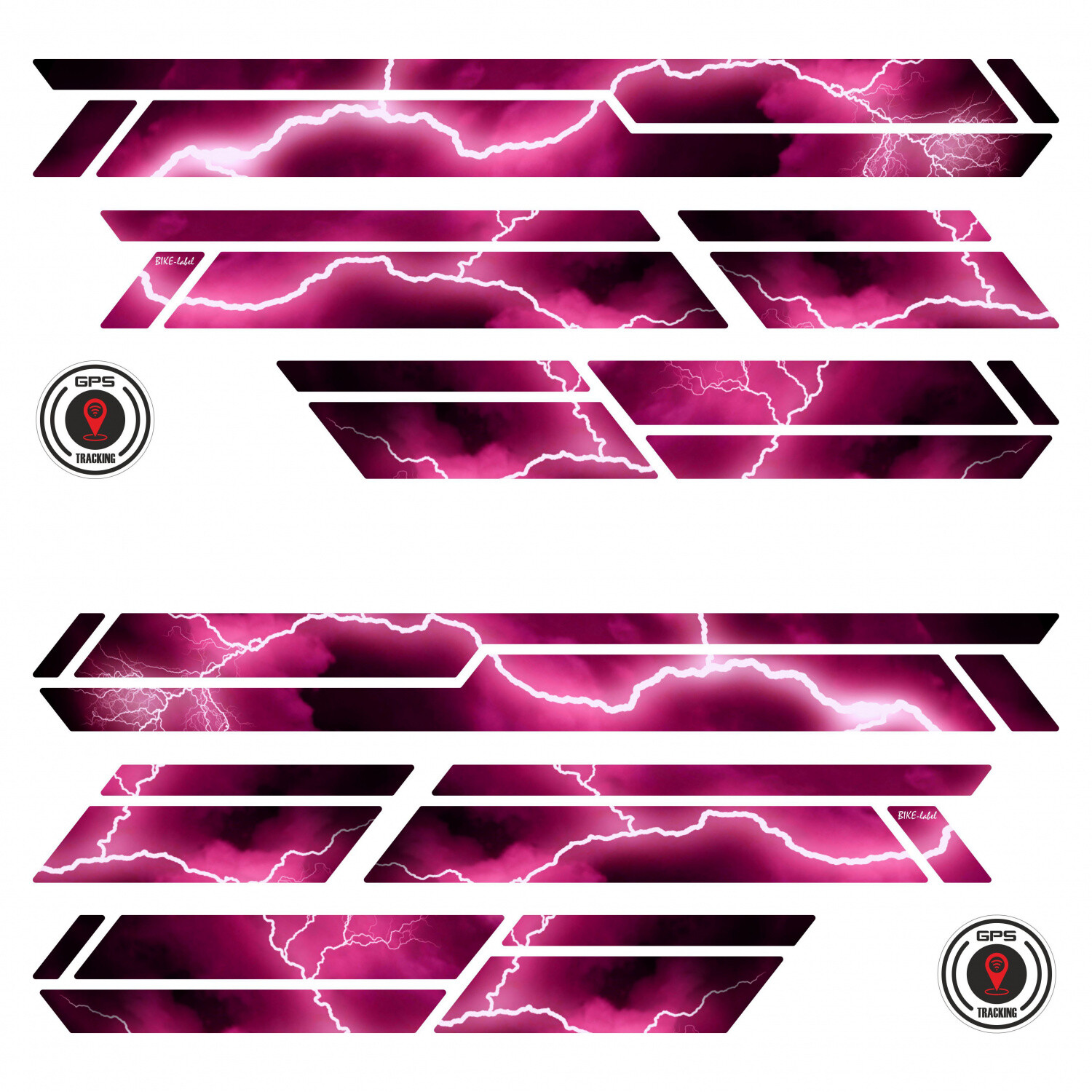 Bicycle Frame Decal 12pcs XL Sticker Set E-Bike Blitz Pink Thunder