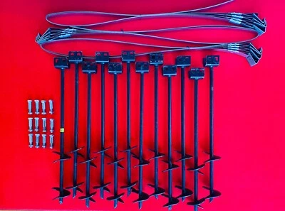 Mobile Home Parts Set of 12 Auger Type Anchors Tie Down Straps & Bolts