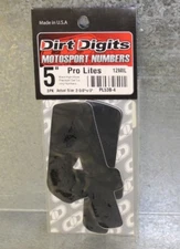 New 3 PCS Dirt Digits "4" Black 5" Pro Lites Moto Numbers Vinyl Numbers PL53B-4