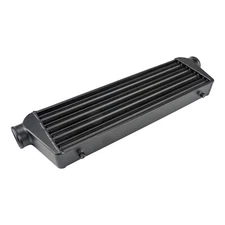 BLACK ALUMINUM 27.675"X8.5"X2.75" TURBO FRONT MOUNT INTERCOOLER 2.5" In/ Outlet