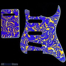 BLUE  GOLD ABALONE PICKGUARD or TREMOLO COVER for Stratocaster Standard Strat